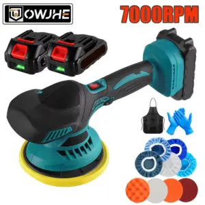 OWJHE 21V Cordless Car Polisher Wireless Car Polishing Machine 6 Gears Adjustment Electric Polish Power Tools For Makita Battery