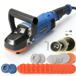 6000W Electric Car Polisher with Handle Rotaty Buffer 800-3500 RPM 6 Variable Speed 150 and 180mm Polishing Plate