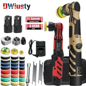 DWiusty 12V Mini Car Polisher Cordless Multi Polisher Car Buffer Polisher 6 Speeds 3 Shafts Car Detailing Tool for Headlights