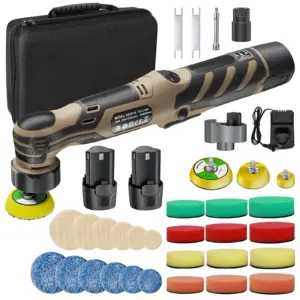 Cordless Mini Car Polisher,1/1.5/2Inch,DA&RO with Adjustment Speed, 2 Rechargeable Batteries,Car Detailing Micro Polisher