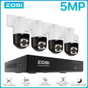 ZOSI 8CH 5MP PTZ Security POE IP Camera System Two Way Audio AI Face Detect 8MP NVR Kit CCTV Home Outdoor Video Surveillance Set