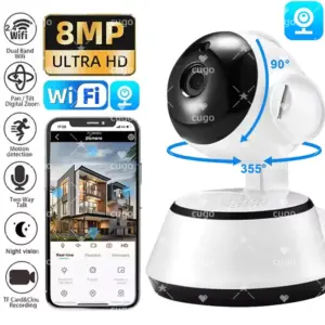 8MP IP WiFi Camera Surveillance Security Baby Monitor AI Human Tracking Cam Full Color Night Vision CCTV Indoor Video Camera