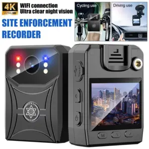 Portable 4K Mini Police Camera Digital Video Recorder Camcorder Camera IR Night Vision Body Camera Sports Back Clip with WIFi