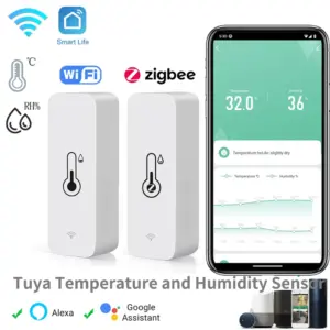 Tuya Zigbee WiFi Temperature And Humidity Sensor APP Remote Monitor For Smart Home var SmartLife WorkWith Alexa Google Assistant