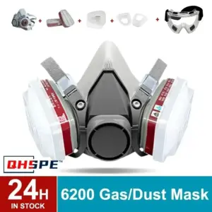 Filter 6200 reusable half-mask respirator with cotton filter goggles, suitable for painting, spraying, polishing, and workplace