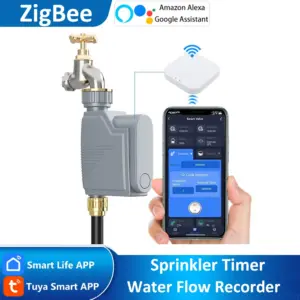Tuya ZigBee Smart Wireless Watering Timer Irrigation System Garden Watering Valve Programmable Hose Faucet Sprinkler Timer Alexa