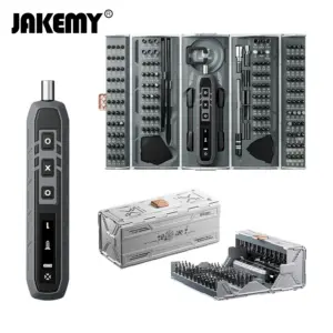 JAKEMY 3.7V 3 Speed Electric Screwdriver Kit Mini Container Multifunctional 500mAh Battery Multi-bit Portable Utility for DIY