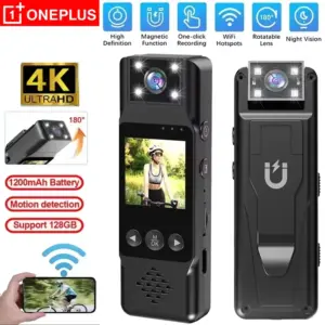 OnePlus Sports Camera Portable Mini Camera 4K HD Wifi Magnetic Back Clip Digital Video Recorder Worn Body Cam Night Vision DVR