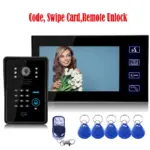 7 "visual intercom system intelligent cat eye monitoring touch key RFID password wireless remote control unlock 1 to 1
