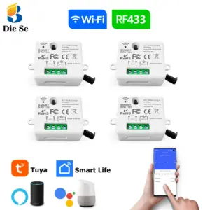 Tuya WiFi Smart Light Switch 433MHz 110V 220V 2200W Work with Alexa,Google Assist,Smart Life for Home Improvement