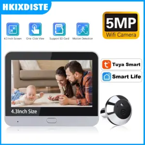 5MP Tuya Smart Life Mini Home Digital Viewer Peepholes Door Eye WiFi IR No Red Exposure Night Vision Camera 4.3Inch Baby Monitor