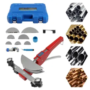 Pipe Tube Bender 7 Dies Pipe Cutter Ratcheting Reverse Tubing Bending Tools for Air Conditioning Refrigerator Repair Red