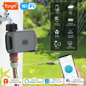 Tuya WiFi Garden Water Timer Rain Delay Programmable Automatic Irrigation Timer Hose Faucet Sprinkler work with Alexa Google