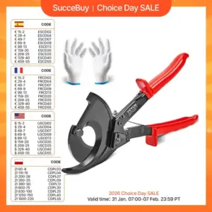 SucceBuy 10/11 in Ratcheting Cable Cutter Quick-Release Ratchet Wire and Cable Cutter Cut Comfortable Grip Handles Easy to Use