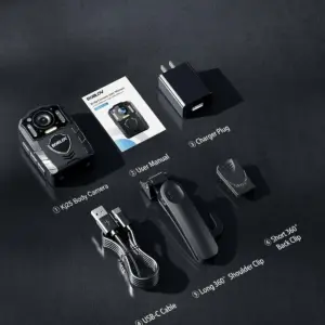 BOBLOV 2024 New 1440P HD Body Camera KJ25 3000mAh Battery 13Hrs Recording Wearable Police Cam Law Enforcement Security Patrol
