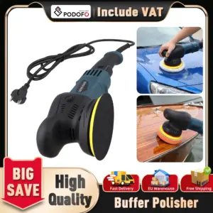 Podofo 24PCS Car Polishing Machine 1580W Car Polisher 6 Variable Speed 550-3300RPM Random Orbital Polisher for Auto Car Waxing