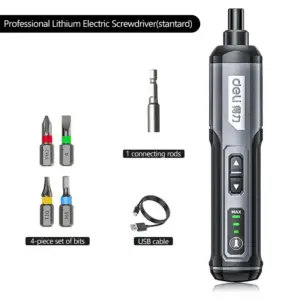 Rechargeable 2000mAh Lithium Battery Mini Drill Cordless Electric Screwdriver 4V Power Tool Set for Home Maintenance and Repair