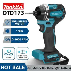 Makita DTD173 4000rpm Brushless Electric Screwdriver Impact Driver 3800ipm 180Nm Electric Drill Wood/Bolt/T-Mode For 18V Battery