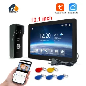 Hayway 10 " Tuya WiFI Smart 1080P Video Intercom System With Mobile Detection IPS Full Touch Monito ID Access Control Unlocking