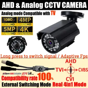 4K 1080P 4MP 5MP Mini AHD Camera TVI CVI Analog 4in1 OSD HD Security Monitor Indoor Outdoor Waterproof IP66 All DVR Compatibilit