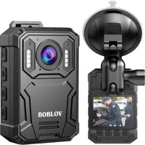BOBLOV KJ23Pro 2K HD Police Body Camera, Night Vision 4000mAh , IP66 Waterproof Security Patrol Cam for Law Enforcement Security