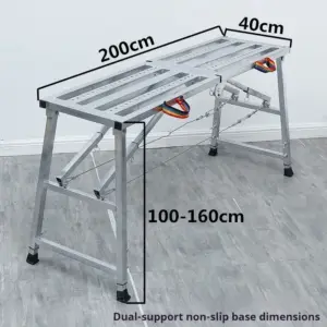 Folding decoration scaffolding ladder, four level adjustment, thickened double support elevator, decoration horse stool