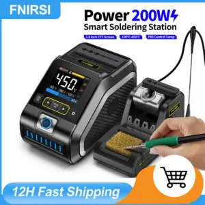FNIRSI DWS-200 200W Repaid Heating Soldering Iron Staion Compatibled C210 Solder Iron Handle Electronic Welding Rework Station