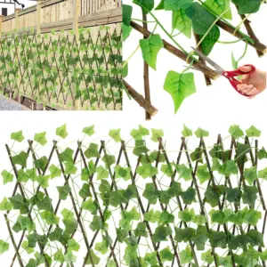 Artificial Leaf Privacy Fence Faux Plants Ivy Fence Hedge Expanding Trellis Screening Screen Wall Garden Decor Buildings