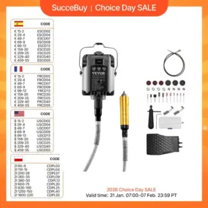 SucceBuy Flex Shaft Grinder 1000W 1200W Electric Flex Shaft Rotary Tool Carver Hanging Grinding Machine for Buffing Polishing