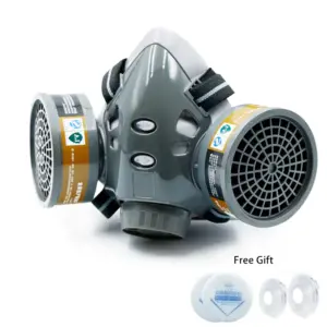 308 Face Gas Dust Mask Chemical Respirator Dual Filters Work Safety Masks Spray Paint Dust Mask With Filter Respirator Reuse