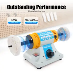 Adjustable Speed Polishing Machine,320W 50Hz Tabletop Sanding and Polishing Machine， DIY Tool for Grinding and Polishing