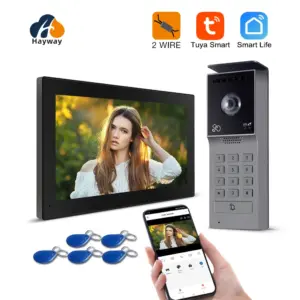 2-Wire Video Door Phone with TUYA App IC Card PIN Unlock IP Camera Support Smart Video Intercom System for Home 1080P