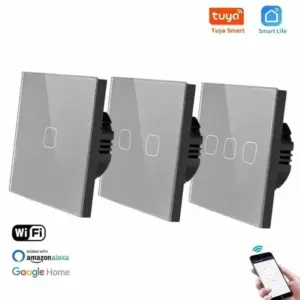 EU Standard 1/2/3/4 Gang Tuya/Smart Life WiFi Wall Light Touch Switch Neutral Wire Wireless Control Touch Light Switch