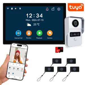 2 Wire Digital Video Intercom System, 7 / 10.1 Inch Wireless WIFI Monitor 1080P Doorphone Camera Video Doorbell Card Tuya Unlock