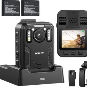 BOBLOV B4K2 4K Body Worn Camera 128/256GB GPS Dual 3000mAh Batteries 12Hrs Recording Time Video Recorder with Charging Dock