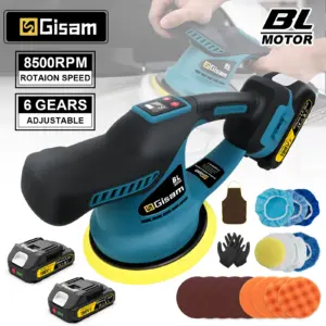 Gisam Brushless Car Polisher 6 Gear Cordless Electric Polisher Auto Car Waxing Polishing Machine For Makita 18v Battery Pin