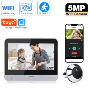 4.3 Inch 5MP Baby Monitor Tuya SmartLife Home WiFi Digital Peephole Door Eye Video Camera Home Security NightVision Video Viewer