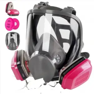 Full face respirator 6800 gas mask offers reusable anti fog protection with 60921 filter for dust smoke vapor and paint spray