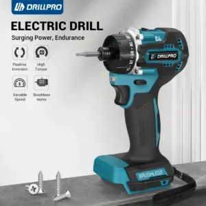 Drillpro 20+1 Brushless Electric Screwdriver 1000W Torque 27-280NM with Dual Speed Capabilities Compatible with 18V Batteries
