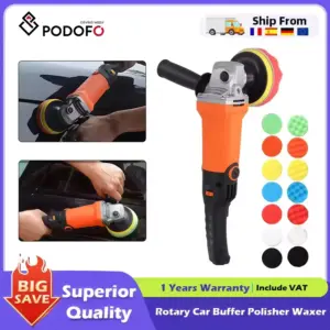 Podofo Rotary Car Buffer Polisher Waxer 8800RPM Variable Speed Detachable Handle Perfect for Boat,Car Polishing and Waxing