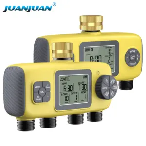 Digital Water Timer 4-Outlet Garden Irrigation Timer Rainwater Sensing Irrigation Watering System Precision Timing Controller