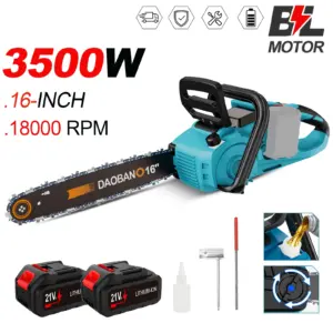 16Inch Brushless Electric Chainsaw With Automatic Oiler Cordless Electric Saw Garden Woodworking Cutting Tool For Makita Battery
