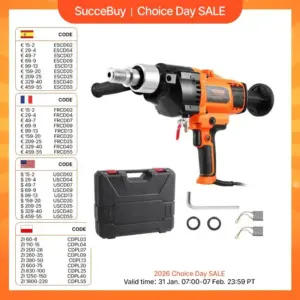 SucceBuy 2000W/2600W Handheld Core Drill Machine Drilling Diameter Wet&Dry Diamond Core Drill Rig Rugged Concrete Core Drill
