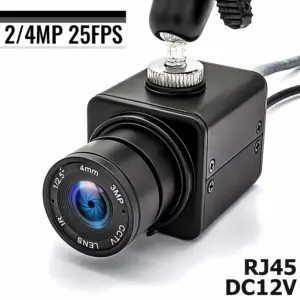 WGWK Mini 2/4MP IP Camera DC12V 4mm 82 Degree H.265 HD Security High Definition Surveillance Onvif P2P CCTV System RJ45 Webcam