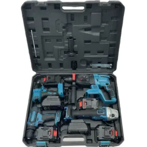 21V Cordless Power Tools Combo Kit Customizable OEM Brushless Hammer Drill Wrench Angle Grinder Cutting Tool Sets Machine 4Pcs