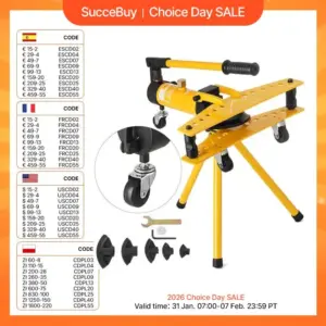 SucceBuy SWG-1 Integral Manual Hydraulic Pipe Bender Dia13-34mm with Dies Kit 10Ton Multifunction Steel Copper Tube Bending Tool