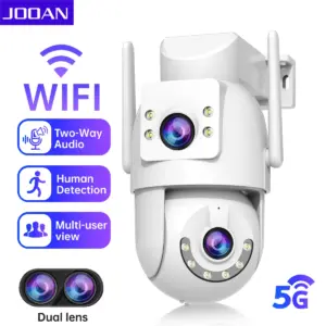 JOOAN 4K HD 5G Wifi PTZ Camera Outdoor 4MP Dual Lens Dual Screen Auto Tracking IP Camera Security Protection CCTV Surveillance