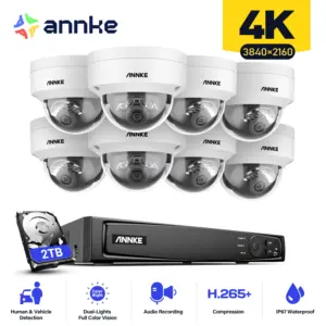 ANNKE 4K 8CH POE Network Video Surveillance System NVR Recorder With 8PCS 4PCS 8MP Audio Recording Security Ip Camera