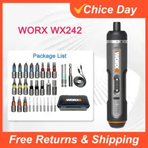 Worx 4V Mini Electrical Screwdriver Set WX242 Smart Cordless Electric Screw Driver USB Rechargeable 30 Bit Set Drill Tool
