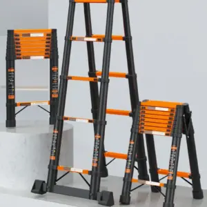 Upgrade Telescoping Ladder Multi Function Convertible Straight Step Ladder Lightweight Portable Collapsible for Easy Storage
